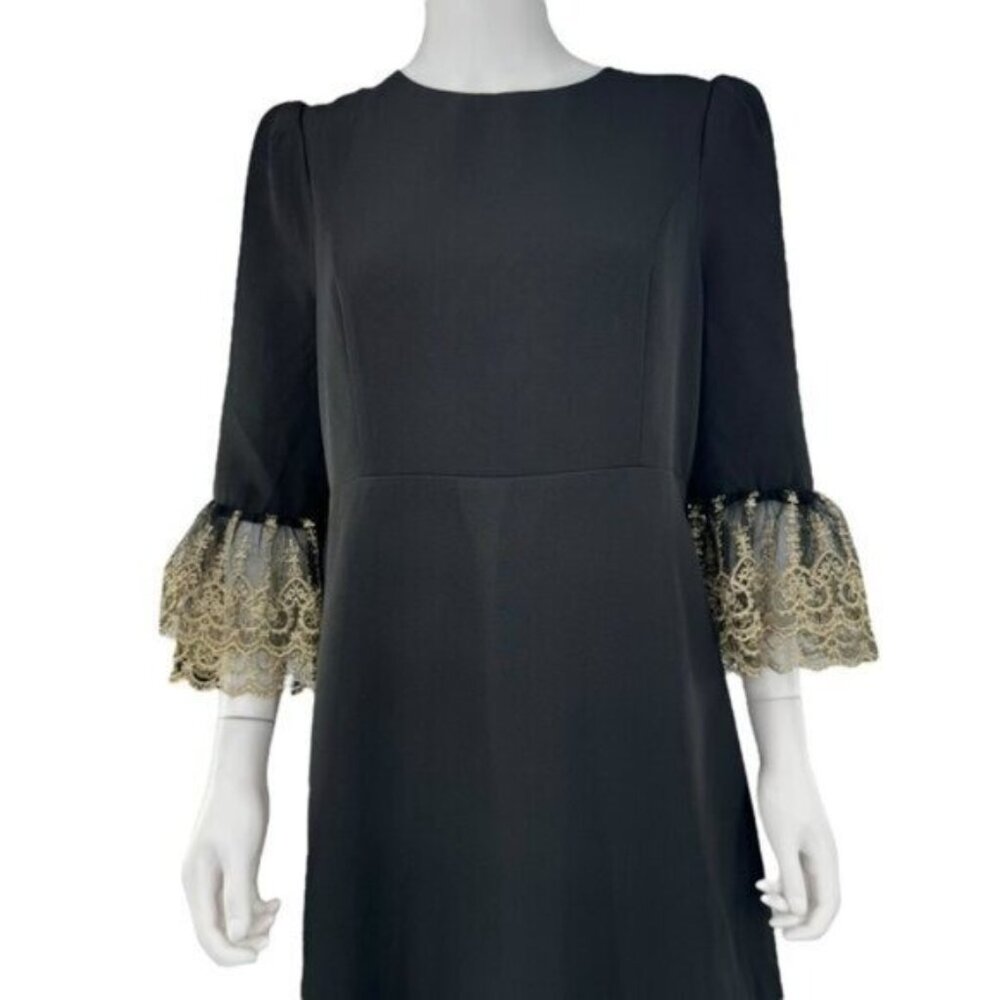 Pomander Place NEW Black Lillith Gold Lace Formal Maxi Dress Size XS - Picture 6 of 13